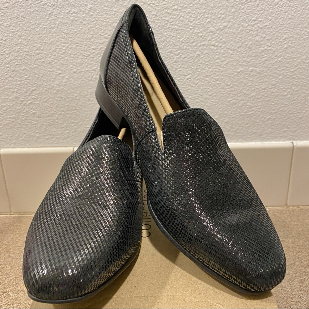 CLARK’S Women's Juliet Hanley Black Leather Loafers - 10